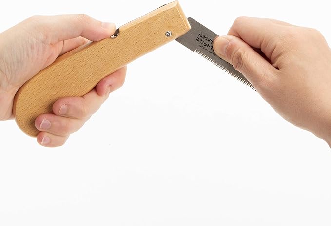 KAKURI Japanese Pull Saw Folding 4" for Woodworking, Razor Sharp Japanese Steel Blade, Mini Pocket Hand Saw for Wood, Crafts, Hobby, Foldable Wood Handle, Made in JAPAN