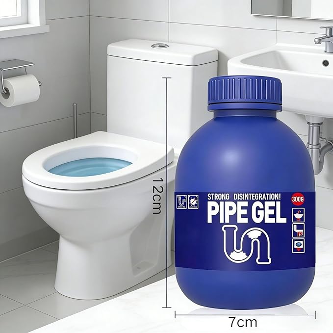 Pipe Gel, Pipe Drain Cleaner 10.6OZ, Professional Drain Opener for Kitchen Sink, Pipe Dredging Cleaner for Kitchen Sinks, Shower Drains, Tubs
