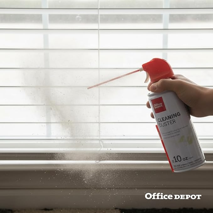 Office Depot Cleaning Duster, 10 Oz Compressed Canned Air for Electronics, Keyboard Cleaner for Computer, Laptop, PC, Printer, Office Equipment, Moisture-Free, Pack of 3