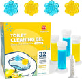 Simple Life Toilet Gel Stamp – Fresh Flower Scent, Anti-Limescale Toilet Cleaner Gel, Deodorizing & Long-Lasting Freshness, 32 Stamps, Blue & Yellow