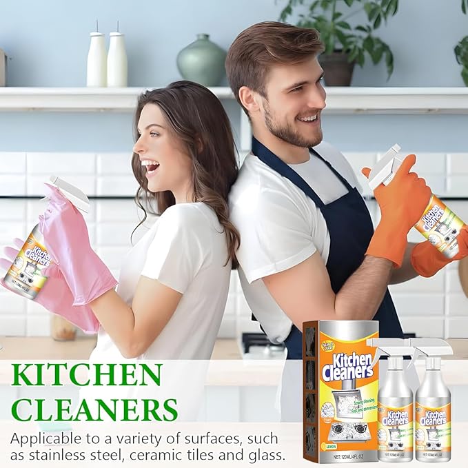Kitchen Foam Cleaner,Stubborn Stains Cleaner,Powerful Clean Kitchen Oil Stains,All Purpose Cleaner,For Range Hood,Oven,Pots, etc（2PCS