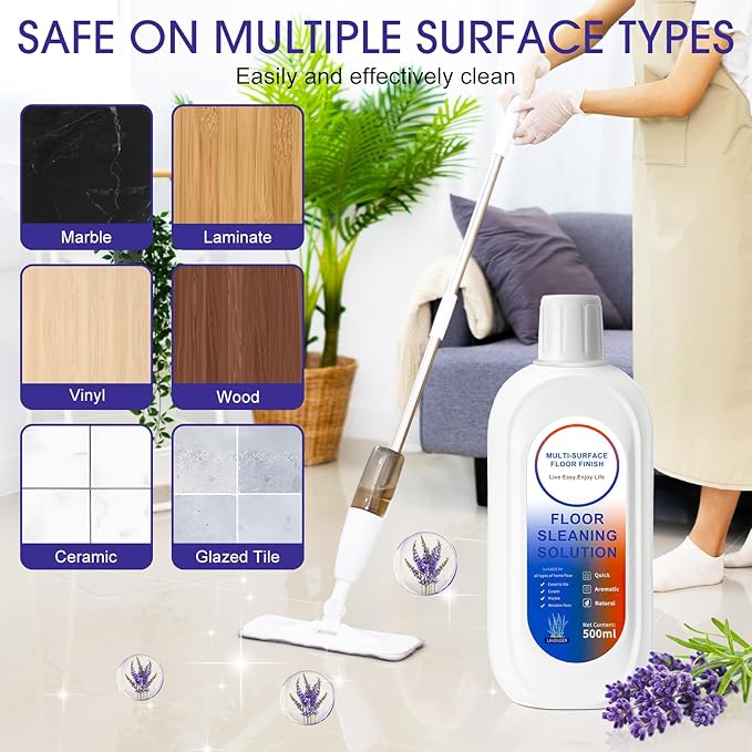 8 Pack 4000ml Floor Cleaning Solution Compatible with Tineco Floor One Ifloor Series Floors Cleaner Refill Solution Wet Dry Vacuum Mops Solutions(Lavender Scent)