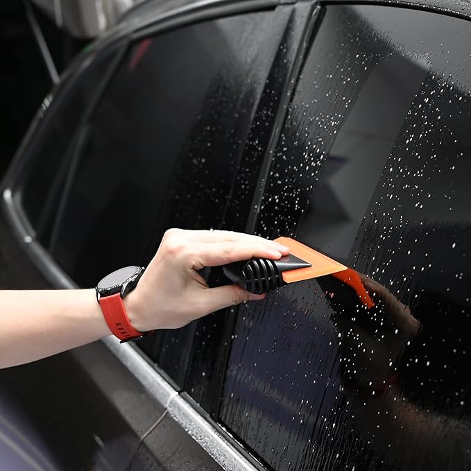 EHDIS Window Tint Tool 5-inch Rubber Window Squeegee 2PCS Non-Slip Handy Tint Squeegee for Window Tinting,Vinyl WrapApplicator Household Shower,Mirror,Glass Window Cleaning Water Wiper Turbo Scraper