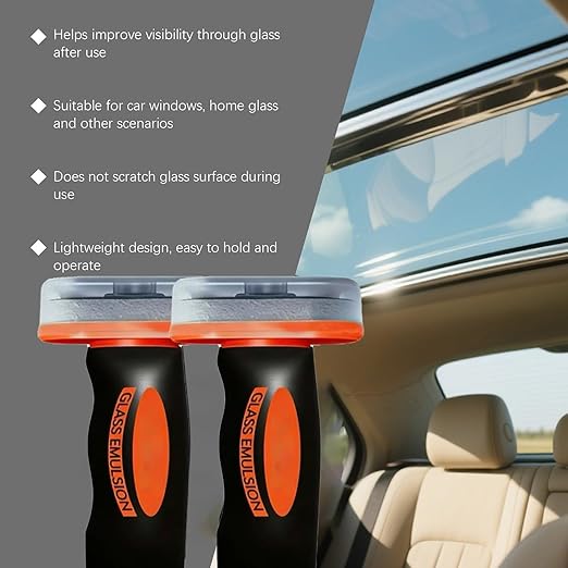 Q4 Glass Cleaner,Ogas Glass Emulsion,Glass Emulsion Cleaner-Professional Windshield Purification Paste for Car & Home-Deep Cleaning for Stubborn Water Spots,Grease,and Dust (2pc)