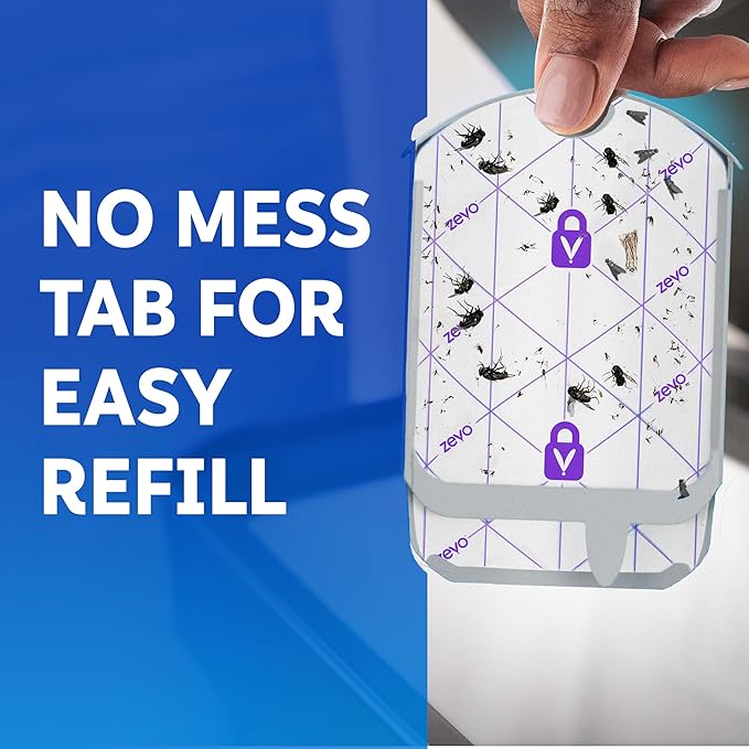 Zevo Flying Insect Trap Official Refill Cartridges - Fits Both Zevo Trap & MAX Indoor Fly Trap - Authentic Trap+Lock Technology to Catch Gnats, House & Fruit Flys (6 Official Refill Cartridges)