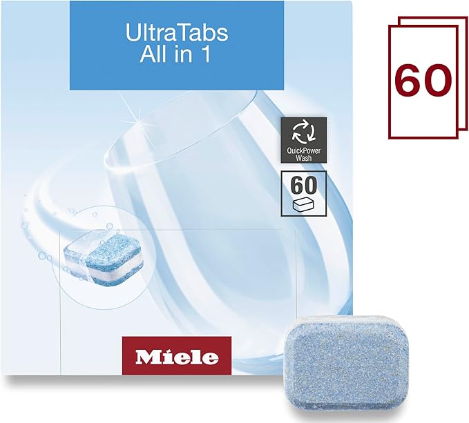 Miele Genuine UltraTabs All in 1 Dishwasher, 60 Detergent Tablets