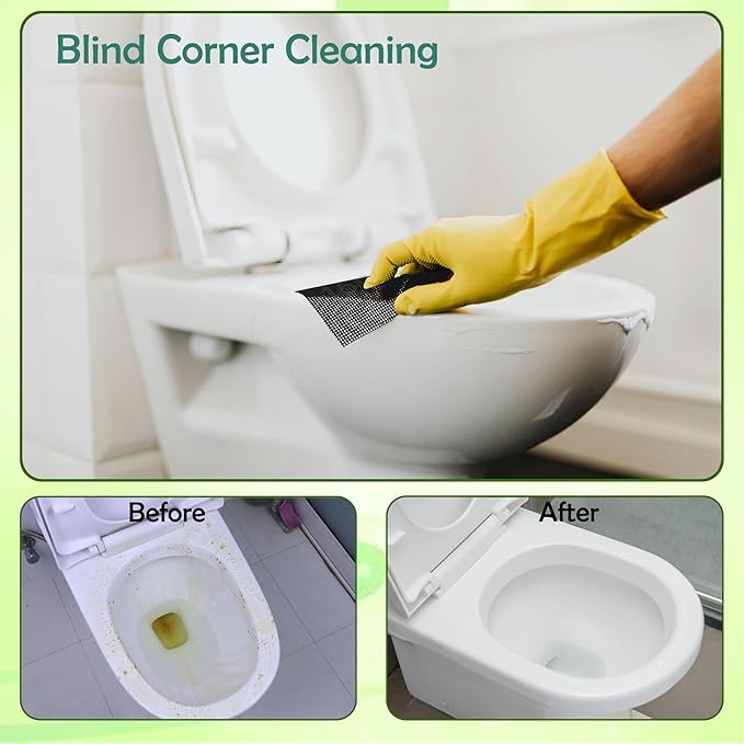 10Pcs Cleaning Screens for Toilets Cleaner Hard Water 5.5 x 4 Inch Flexible Scrubbing Pads for Household Cleaning Scouring Mesh Pad for Remove Grills Carbon Rust Scale (10)