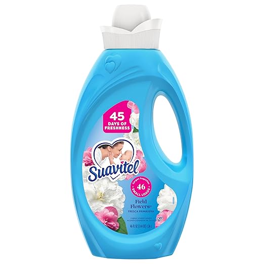 Suavitel Fabric Conditioner, Fabric Softener, 45 Days of Freshness, HE Compatible, 46 Small Loads, Field Flowers Scent, 46 fl oz