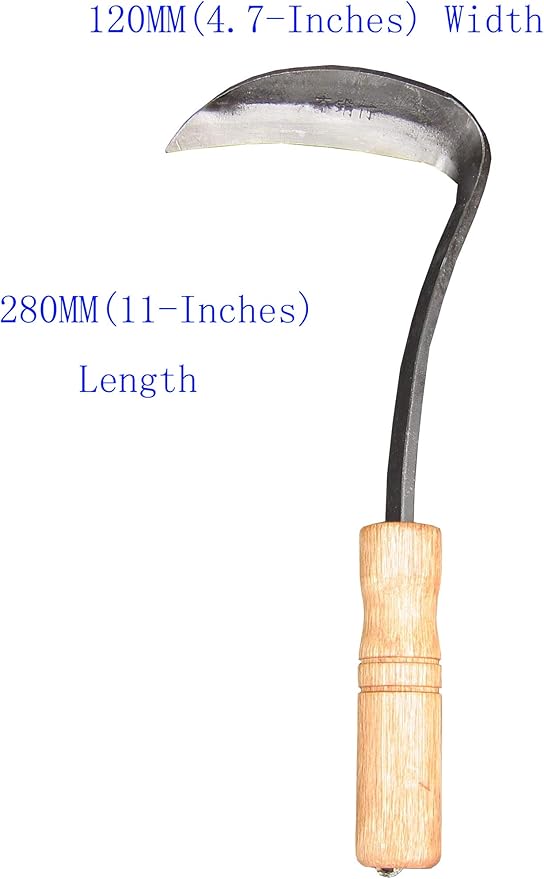 11-Inch Forged Weeding Sickle, SK5 Steel Drop Forged Quality, Snake Neck Weeder