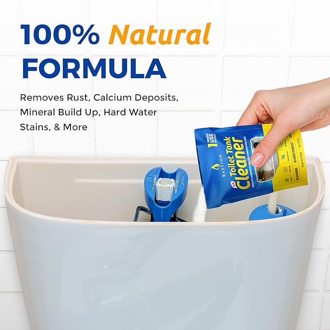 Bastion Toilet Tank Cleaner, Single Use 8oz (227g) Packet (*Not For Toilet Bowl*) Removes Rust, Calcium Deposits, Mineral Build Up, & Hard Water Stains