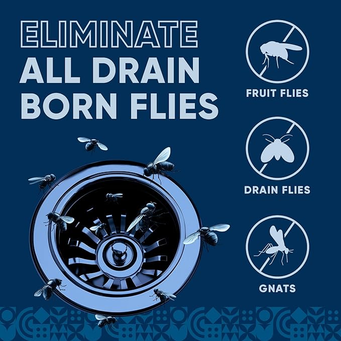 Fruit Fly Drain Treatment | Drain Fly Eliminator | Eliminates Gnats, Sewer Flies and More - Works in All Drains - 64 Fl Oz