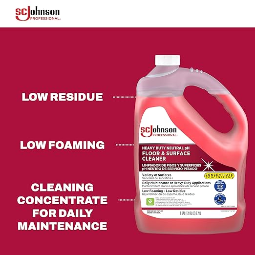 SC Johnson Professional Heavy Duty Neutral pH Floor and Surface Cleaner, Floor Cleaner Concentrate, 1 Gallon, for Professional Use Only