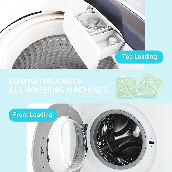 Washer Machine Cleaner Tablets-36Pack-18 Month Supply,Formulated for Pet Owners Washing Machine Cleaner,Compatible with HE,Easily pet hair remover for laundry.Top & Front Load Washer.Septic Safe.