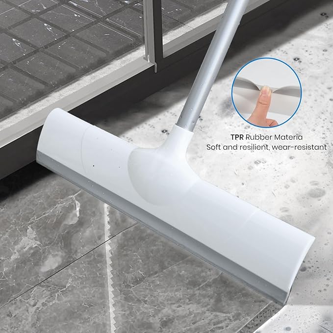 Magic Rubber Broom,50" Long Handle Floor Squeegee,Sweep and Squeegee Multifunction Household Cleaning Broom for Floor Kitchens Shower Tile Hardwood Vinyl Pet Hair (16.5inch)