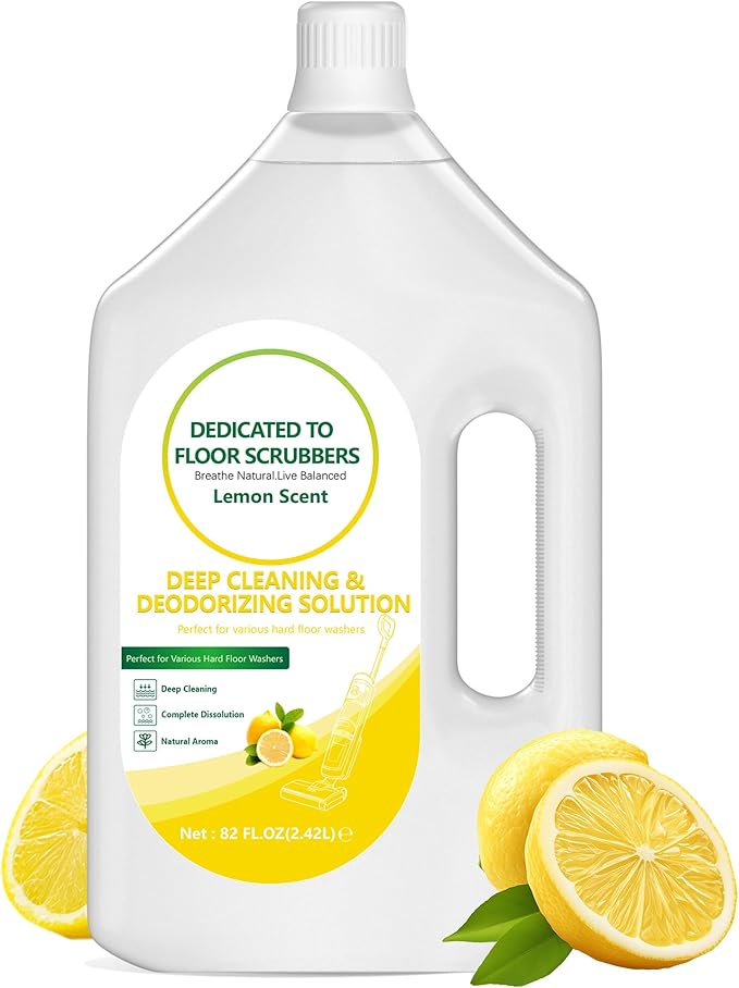 Floor Cleaning Solution Compatible with Tineco – 82 FL OZ Lemon Floor Cleaner – Long-Lasting, Zesty Scent – For All Cordless Wet/Dry Vacuum Mop Cleaner & Robot Vacuums with Mopping