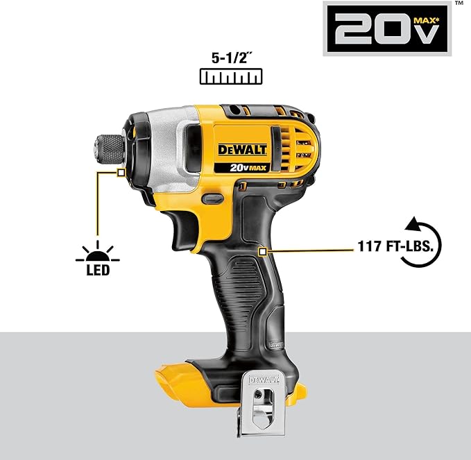 DEWALT 20V MAX Cordless Drill and Impact Driver, Power Tool Combo Kit , Includes 2 Batteries, Charger and Bag (DCK240C2)