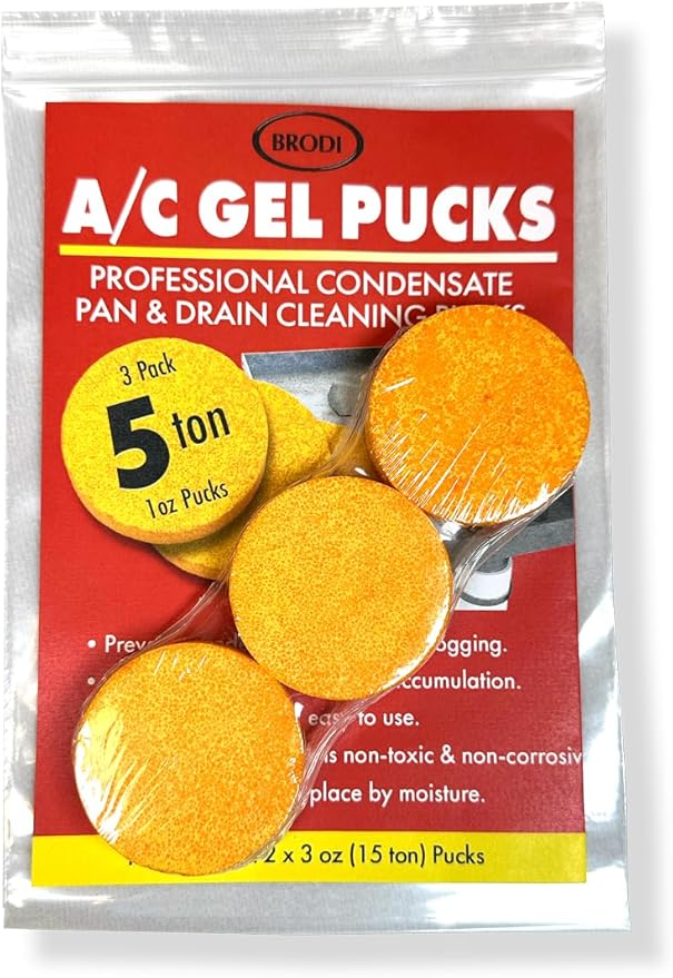 AC Pan Tablets, Commercial-Grade, Gel Lock Tech: Long Lasting, Moisture Activated Slow Release, Non-Corrosive & Safe - No Residue, Pan Treat Tablets (5 Ton, 3 Pack)