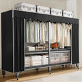 Heavy Duty Portable Closet with Cover Foldable Covered Clothes Rack for Hanging Clothes Armoire Wardrobe Closet System Freestanding Coat Storage Garment Racks (125cm/49.2in(Coffee))