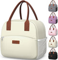 HOTOR Lunch Bag for Women & Men - Wear-Resistant Insulated Lunch Box with Large Capacity, Multi-Functional Cooler Bag for Office, Picnic, Beige, 10L, 10.60" x 5.90" x 9.50"