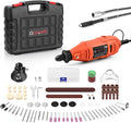 GOXAWEE Rotary Tool Kit with Keyless Drill Chuck and Flex Shaft, Variable Speed Electric Multiuse Tool & 140 Accessories for Cutting, Drilling, Engraving, Grinding, Sanding, Polishing, Crafts,and DIY