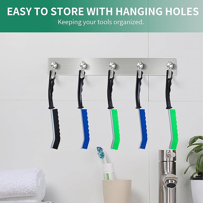 6-Pack Hard Bristle Crevice Cleaning Brush, Best Tool for Cleaning Grout, Gaps, and Sink, Home Cleaning Essentials, Crevice Cleaning Tool for Kitchen and Household Use