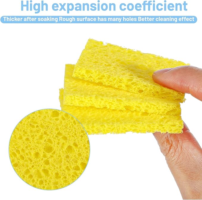 20Pcs Cleaning Pads Soldering Sponge Scouring Pad Scrubbing Pads with Holes Multipurpose for Kitchen Household Cleaning