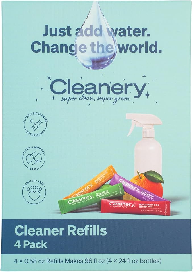 All Purpose Cleaner Powder Concentrate Refills 4 Pack, Makes 24 fl oz Each, Gardenia Scent