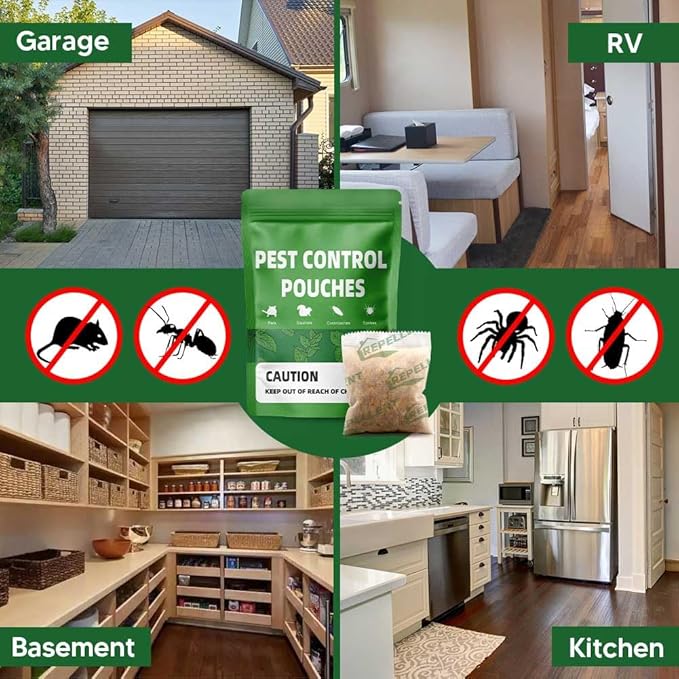 Pest Control, Mice Repellent Indoor, Mouse Repellant Pouches, Rodent Repellent, Peppermint to Repel Ant, Roach & Spider, Rat Deterrent for House, Keep Mice Away, Safe and Easy to Use-8P