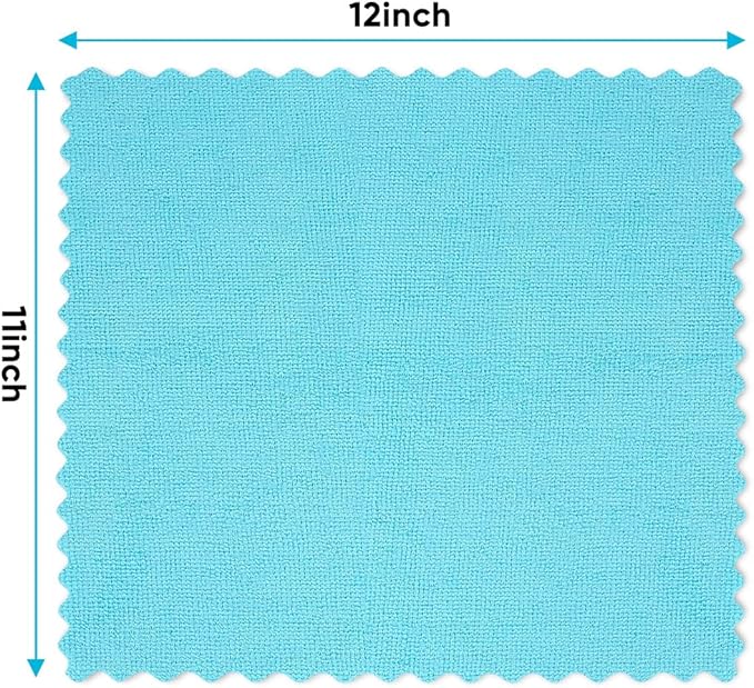 Orighty Microfiber Cleaning Cloth, 6 Pack Highly Absorbent Cleaning Rags, Household Cleaning Supplies, Reusable Lint Free Cloths Microfiber Rag for House, Kitchen, Car Care, 12x11 inch, Multicolor