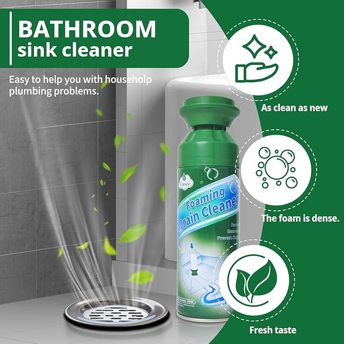 Foaming Drain Cleaner, Sink Drain Cleaner Foam, Drains Clog Remover for Bathroom Sinks, Tubs, Washbasin (2PCS)