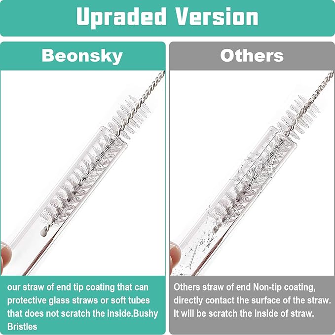 Straw Cleaner Brush for Stanley, 10Pcs Extra Long Straw Cleaning Brush for 40oz 30oz 20oz 14oz Stanley Mug and Cleaning More Glass, Stainless,Bottle and Silicone Straw