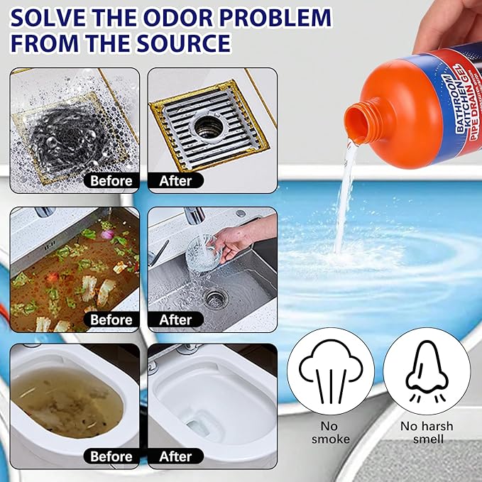 Drain Clog Remover, Liquid Plumber Drain Cleaner, Powerful Pipe Opener & Toilet Clog Remover and Cleaner for Shower Pipes, 500ml