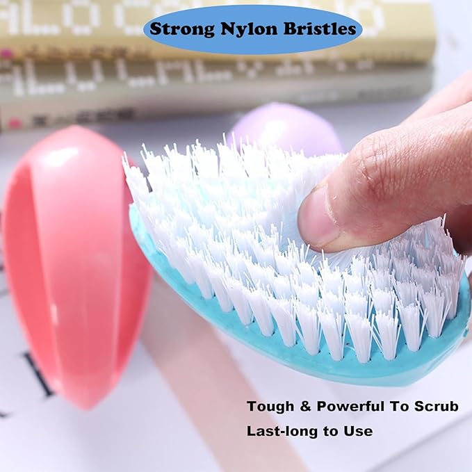 2 Pack Scrubbing Brushes for Cleaning, Heavy Duty Scrub Brush Nylon Stiff Bristles,Scrubber Cleaner Brush for Bathroom,Showe,Sink,Kitchen,Bathtub,Floor,Multi-Purpose Cleaning Brush (Green+Blue)