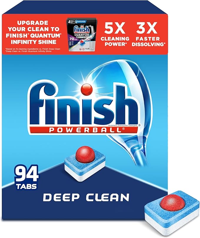 Finish - All in 1 - Dishwasher Detergent - Powerball - Dishwashing Tablets - Dish Tabs - Fresh Scent, 94 Count (Pack of 1) - Packaging May Vary