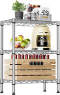 IZEUK 3-Tier Steel Storage Shelves, Heavy Duty Metal Shelf Wire Shelving Rack for Pantry, Kitchen, Living Room, or Office Organization (21.7" W x 11.8" D x 28.6" H, 750LBS, Chrome)