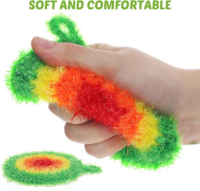 TOYANDONA 5pcs Dish Sponge Cleaning Scrubber: 6. 3in Thickened Non-Scratch Odorless Reusable Cleaning Cloths, Hangable Kitchen Dishwashing Swedish Sponge for Housework Countertop Sink