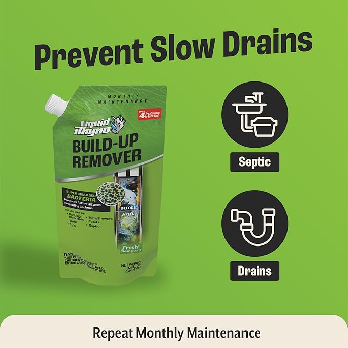 Liquid Rhyno 32 oz. Drain Build-up Remover, 4 Treatments