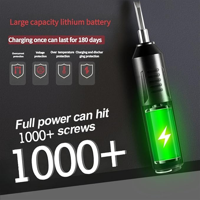 Electric Screwdriver, Mini Portable Automatic Home Repair Tool Kit with Led Light, USB Rechargeable Cordless Magnetic Screwdriver (02)