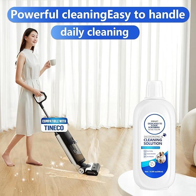 Floor Cleaning Solution, Pet-Friendly Deep Deodorizer, Compatible with Tineco and Robot Vacuum Mops, Deep Cleans Low-Foam Delivers Clog Free