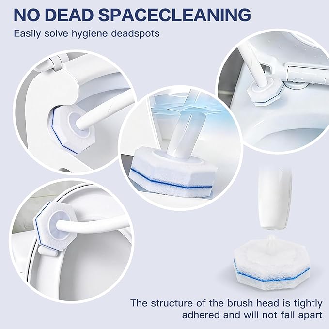 100PC Toilet Bowl Wand Refills, Disposable Toilet Brush Heads, Upgraded Toilet Scrubber Refill, Toilet Cleaner Refill Pads with Most Toilet Brushes for Easy Bathroom Cleaning
