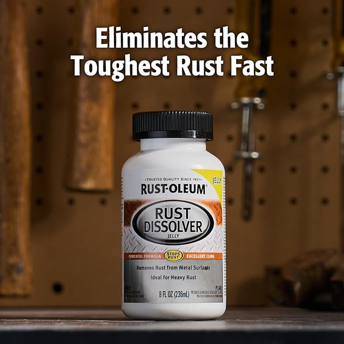 Rust-Oleum Rust Dissolver Jelly | Heavy-Duty Corrosion Remover for Metal Tools, Cars, Bikes, Grills, Bolts, Firearms & More | 8 oz | 6 Pack