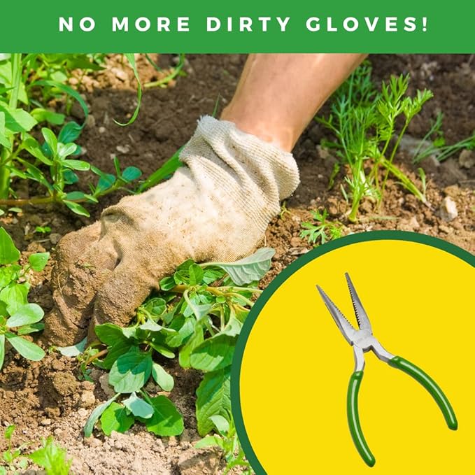 The Original Sharktooth Weed Puller Remover & Gardening Tool Weeder (3 Pack)-Pull from The Root Easily! Ergonomic Handheld Weeding Tool for Spring Summer Cleaning, for All Ages & Abilities