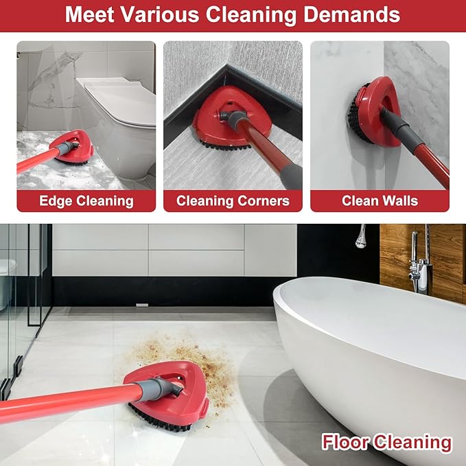 Scrub Brush Mop Head Replacement for O Cedar RinseClean 2 Tank System Spin Mop Head Base,Scrubber Mop Brush Head for Ocedar Mop Scrub Brush Head Hard Bristle Scrub Brush Floor Cleaning, Not for 1 Tank