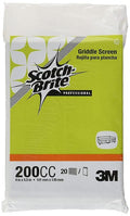 Scotch-Brite 200CC Griddle Screen, 4″ x 5.5″ Heavy-Duty Grill Scrubbing Pads (20 Pack) – Removes Carbonized Grease & Food from Flat Top Griddles