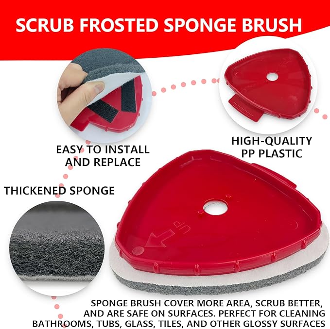 7 Pack Spin Mop Replace Head for O Cedar EasyWring 1 Tank, Includes 4 Microfiber Mop Replacement Refill, 2 Prone to Foaming Scrubber Sponge Brushes & 1 Connector for Kitchen, Bathrooms, Glass