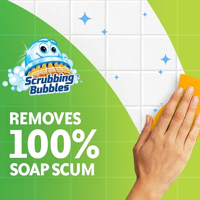 Scrubbing Bubbles Mega Bathroom and Shower Foamer Aerosol, Rainshower Scent, 20oz