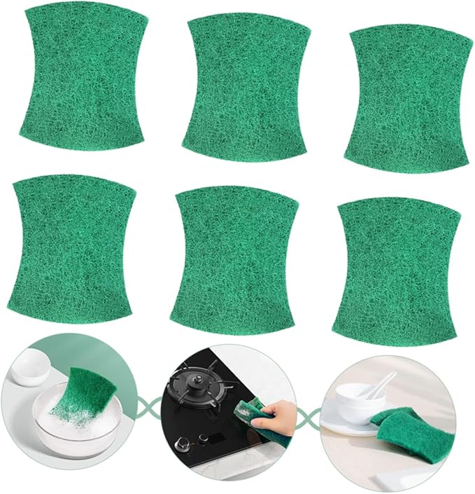 6pcs Reusable Scouring Pads for Dishes Kitchen Scrubber Pads Cleaning Soft Non Scratch Brush