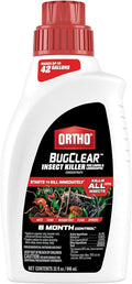 Ortho BugClear Insect Killer for Lawns & Landscapes Concentrate - Kills Ants, Spiders, Fleas, Scorpions & Other Insects, Use on Flowers, Vegetables, Fruit Trees, Shrubs & More, Odor Free, 32 oz.