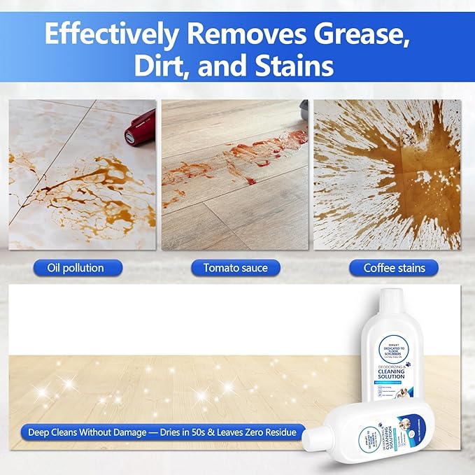 Floor Cleaning Solution, Pet-Friendly Deep Deodorizer, Compatible with Tineco and Robot Vacuum Mops, Deep Cleans Low-Foam Delivers Clog Free