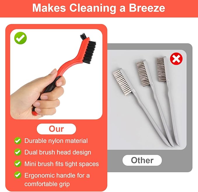 8Pcs Nylon Cleaning Brushes, Bristles Scratch Brush Set, Nylon Bristle Brushes Small Cleaning Brushes for Daily Cleaning Dirt Removal